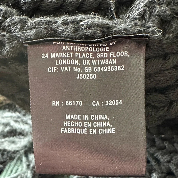 ANTHROPOLOGIE Galenia Cardigan Bohemian Crochet Fringe Lambswool Tribal, OS - Picture 15 of 16